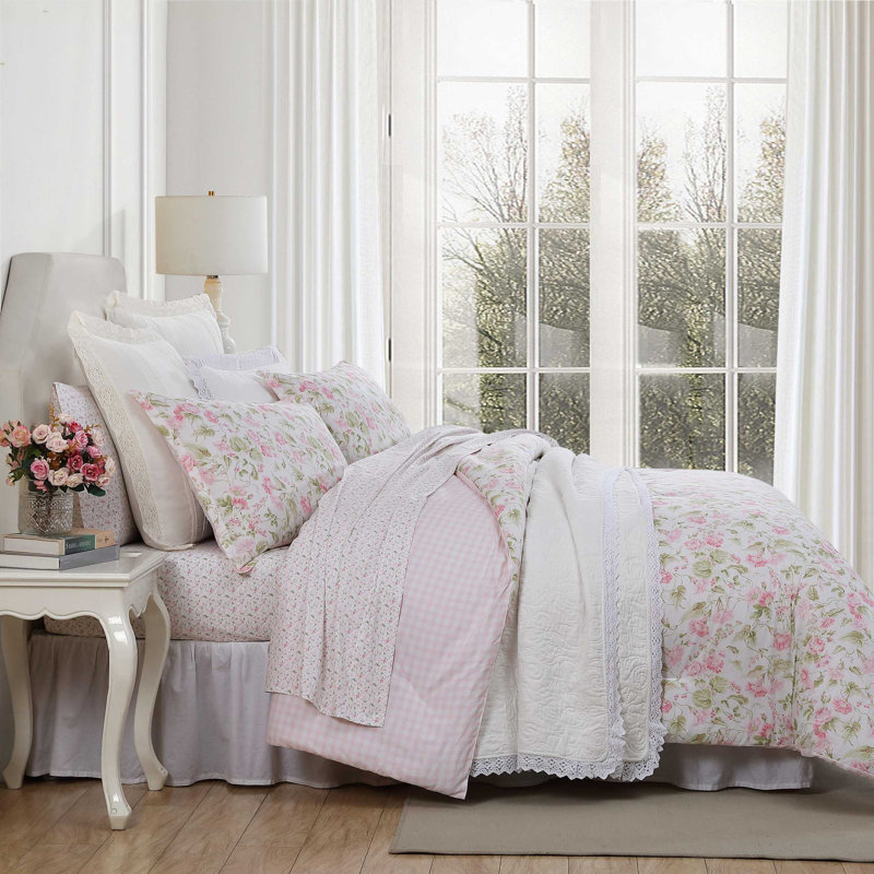 ローラアシュレイ ブラムリー　ベンチ Laura Ashley Amberley Floral Toile Comforter Bonus Set